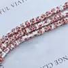 Cuentas cuadradas de cerámica de porcelana azul y blanca para manualidades, cadena tejida con cordón rojo para teléfono móvil, pulsera, collar, accesorios de joyería DIY