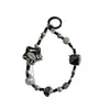 Nuevo Lanyard para Teléfono con Cuentas de Estrella Estampado de Leopardo de Lunares Colgante Llavero Bolso Merade Retro