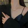 Nuevo collar tejido de tres capas de primavera, clásico, informal, ligero, de lujo, de moda, de titanio galvanizado.
