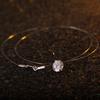 Plata de ley 925 línea de pesca collar de un solo diamante joyería al por mayor fábrica directa simple fresca luz de lujo moda cadena para el cuello
