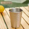Taza de acero inoxidable 304 de estilo industrial con logotipo de cerveza, taza de café, práctica taza de bebida fría de una sola capa