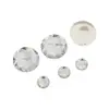 Broca Acrílica de Furo Duplo 14mm 30mm Redonda Transparente com Fundo Plano para Costura à Mão Acessórios de Vestuário Atacado