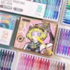 Canetas Gel Retráteis Blue Fruit 90 Cores para Diário, Canetas Gel de Acrílico de Grande Capacidade, Conjunto de Canetas Coloridas para Pintura Artística Atacado