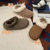 Botas de neve Henan Sangpo, forradas com pele de ovelha, reversíveis, sapatos em formato de batata, modelo 20652