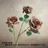 Nueva Flor Artificial Rosa Diamante Estampada en Seda de 3 Cabezas Decoración de Hogar de Alta Gama Decoración de Bodas Accesorios para Fotografía de Flores Flor Artificial
