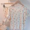 2025 Pijama de Nuevo Estilo para Mujer Verano Manga Corta Shorts Verano Ropa de Casa para Niñas Verano para Mujer Ropa de Exterior