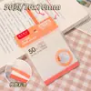 50 Hojas de Notas Adhesivas Transparentes Esmeriladas Tiras Adhesivas de Color Fluorescente para Mascotas Notas Adhesivas para Estudiantes Papel Adhesivo Notas Adhesivas Reutilizables Notas de Memo