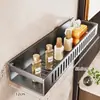 Estante de almacenamiento para baño, organizador de baño de pared sin taladro, bandeja de pared para inodoro, lavabo, lavado de manos y área de ducha