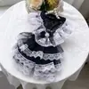 Falda de tarta linda multicapa de encaje de tul fina de verano para gatos y perros, ligera, transpirable, anti-pérdida de pelo, casual