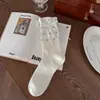 Calcetines Nuevos de Encaje al por Mayor, Calcetines Apilables para Mujer, Estilo de Pasarela de Moda de Nicho, Calcetines de Media Pantorrilla con Letras, Calcetines Estilo Coreano Dongdaemun, Calcetines de Moda
