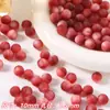 Cuentas Redondas de Resina Imitación Ojo de Gato Rojas con Brillo Fino Sueltas para Pulsera Collar Hecho a Mano DIY Materiales para Cuentas Accesorios