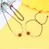 Estilo de celebridad en línea collar de ágata roja natural frijol enamorado pulsera de pareja modelos populares de TikTok soporta entrega de una pieza venta al por mayor