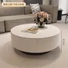 Nova mesa de centro redonda de ardósia de luxo leve do designer para salas de estar pequenas, mesa de chá minimalista para casa com toque de alta qualidade