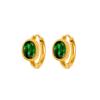 Pendientes de Zirconia Ovalada Dorada Brillo Acero Inoxidable Antiguo Lujo Ligero Elegante Hebilla de Oreja Oro 18K Premium Oreja