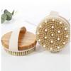 Cepillo de Baño de Cerdas de Jabalí, Herramienta Exfoliante, Cepillo de Baño Masajeador, Cepillo Corporal Seco de Madera de Loto, Raspador de Espalda, Al por Mayor en Stock