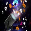 Lâmpada de Padrão de Halloween HD Temu Transfronteiriça Lâmpada de Abóbora USB Lâmpada de Projeção de Flocos de Neve Giratória Festa de Natal Interna