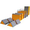 Conjunto de Parkour de Nove Peças Tripé Painel Fitness Caixa de Salto Trapezoidal Parede de Escalada Equipamento de Treinamento Combinação Multifuncional