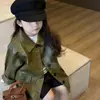 Jaqueta Infantil Primavera Outono Roupas de Outono Infantis 2026 Nova Jaqueta de Couro Jaqueta de Couro Meninos Meninas Motocicleta Estilosa Fashionável Tendência