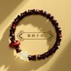 Pulsera de sándalo verde natural para hombre, con cuentas de bambú, pulsera de gran altura, ideal como regalo para estudiantes.