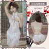 Traje Sexy Divertido Sin Tentación Pasión Encaje Hueco Talla Grande Bata de Noche Ropa Interior de Tentación Clásica Cheongsam 2313