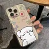 Funda suave de dibujos animados de Perro Blanco Pequeño para Apple 17ProMax/16/15, Funda espacial para iPhone 13/14