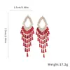 Pendientes Cuadrados con Borla, Tachuelas Plateadas y Circonita Diamante, Simples, Modernos, Exquisitos, Elegantes, Lujo Ligero, Pendientes de Alta Gama para Mujer