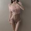 Seda Negra encaje seductor ropa interior deseo puro para mujer sexy hueco alto abierto hueco deseo puro cintura media caliente moderno calzones para mujer