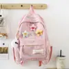 Mochila de alto acabamento para alunas do ensino fundamental, mochila de grande capacidade com tema de floresta estilo coreano, mochila moderna e leve para alunos do ensino médio e fundamental