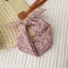2025 Nuevo Pañuelo Cuadrado Pequeño de Algodón y Lino con Lunares, Pañuelo para la Cabeza, Bufanda Versátil para Mujer de Primavera y Otoño, Pañuelo Delgado de Verano