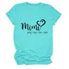 Amazon Ebay Estación Independiente Camiseta Cómoda y Versátil para Mujer Mimi Pray Hug Love Cuello Redondo Manga Corta