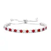 Pulsera de Tenis Ajustable Deslizante de Zirconia Redonda de 4 mm Fila Única Completamente Diamantada Joyería de Plata Moda Europea y Americana Venta al por Mayor