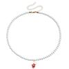 Cadena de perlas de moda europea y americana, collar con accesorios de árbol de Navidad, copo de nieve, campana, suéter navideño para mujer