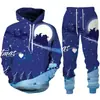 Traje navideño transfronterizo nuevo para Europa y Estados Unidos 2024 sudadera con capucha y chalecos con estampado digital 3D para otoño e invierno para hombres y mujeres