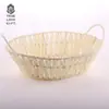 Cesta tejida llana directo de fábrica decoración del hogar cesta de regalo de boda cesta para recoger fruta estilo pastoral cesta de almacenamiento