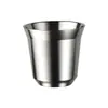 Taza de Espresso Transfronteriza, Taza Portátil para Exteriores, Taza Doble Capa Aislada de Acero Inoxidable 304 Tipo Americano con Recogedor de Polvo para Uso en Casa