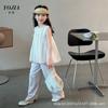 YOJIA2025 Coleção de Coletes de Verão Meninas Novo Estilo Western Doce Camisola de Menininha Top Infantil