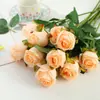 Ramo de Rosas Búlgaras Simuladas, Flores Decorativas de Boda Estilo Francés, Arreglo de Rosas para el Hogar, Arreglo Floral al por Mayor
