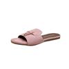 Sandalias Planas de Cuero Genuino Nuevas Versátiles Estilo Retro Old Money Verano 2026 con Hebilla de Borla para Mujer Uso en Exteriores