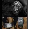 Anillo Abierto de Plata Tailandesa Vintage con Corazón y Sutra del Corazón Pixiu Joyería de Plata de Personalidad para Hombres Anillo Pixiu Viejo Joyería
