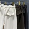 Nuevos Pantalones de Lana Gruesa de Pierna Ancha Adelgazantes de Cintura Alta para Mujer, Pantalones Casuales Sueltos con Caída, Pantalones Elegantes para Traje