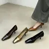 ¡Dos alturas! Tacones altos de punta cuadrada de corte bajo para mujer, otoño, moda francesa, temperamento, versátil, piel suave, tacón de aguja, zapatos de vestir para ir al trabajo