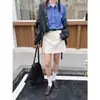 Icciicc Estilo Casual Coreano Diseño Riñonera Falda Algodón Lavado Línea A Adelgazante Versátil Falda Corta 1716