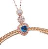 Shake Tone Live Drainage Bienestar Corazón del Mar Collar Oro Rosa Imitación Colgante de Topacio Azul de Londres Natural