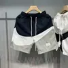 Shorts Masculino Casual Reto Calças de Comprimento Médio com Combinação de Cores Nova Moda de Verão Calças de Cinco Comprimentos Populares na Internet Seda Gelada Secagem Rápida Calças de Praia