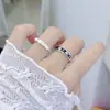 Anillo Abierto Esmalte Noche y Amanecer Gota de Aceite Circonita Apilable Anillo para Mejor Amiga Diseño de Nicho Anillo Personalizado para Mujer