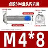 Tornillos de cabeza redonda con hexágono interior de acero inoxidable 304 recubiertos, tornillos y pernos antiaflojamiento, antideslizantes, antidesprendimiento M2M3M4M6