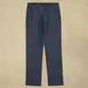Calças Casuais Masculinas de Verão Finas de Perna Reta, Calças de Seda Gelada Levemente Slim Fit para Negócios, Calças Masculinas Longas Elásticas Anti-Amassado