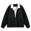 Jaqueta Nanxia Disguise Cleanfit Patchwork Falso de Duas Peças Gola de Couro Estilo Vintage Old Money Primavera 2026