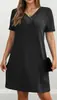 Europeu e Americano Transfronteiriço Amazon Verão 2026 Novo Vestido de Gola V Manga Curta Plus Size Moda Feminina Elegante e Estiloso Comércio Exterior