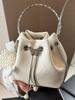 Bolso de Mano Pequeño de Diseño Nicho para Mujer 2025 Verano Nuevo Estilo de Moda Bolso Cruzado de Cadena Bolso de Cubo para Viajero